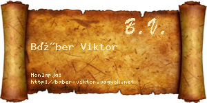 Báber Viktor névjegykártya